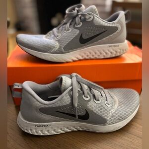 Nike Women’s Gray and Black React Running Sneakers